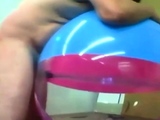 Big inflatable beach ball fuck cum inside