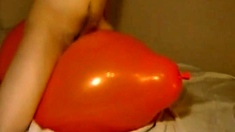 Big Inflatable Orange Balloon Humping Cum