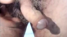 Dad showing uncut cock on cam for the first time