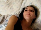 Cute brunette gets pussy covered in cum