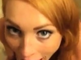 Redhead Ginger Insane Blowjob Caught Throat