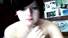 young teeny posting on webcam
