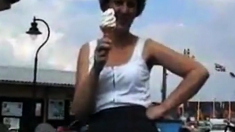 UK Sara, an ice cream in the sun