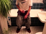 Uncircumcised skinny teen pee pants