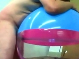 Big inflatable beach ball fuck cum inside