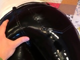 Squeezingmy ass in shiny vinyl pants